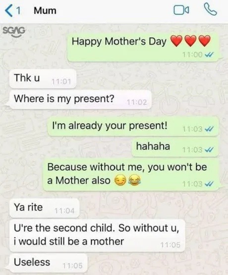 Mom chat on Mother’s Day: gift chaos unlocked - meme