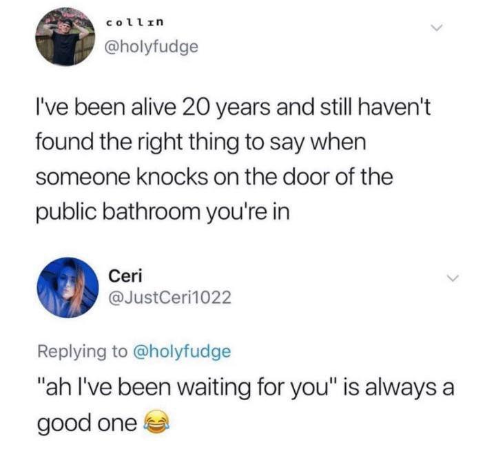 Still haven’t mastered bathroom knock protocol - meme