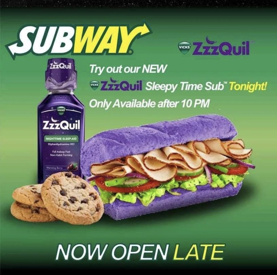 The new zzzQuil at subway - meme
