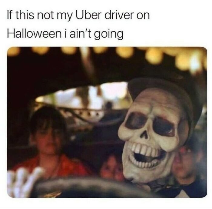 Uber driver on Halloween - meme