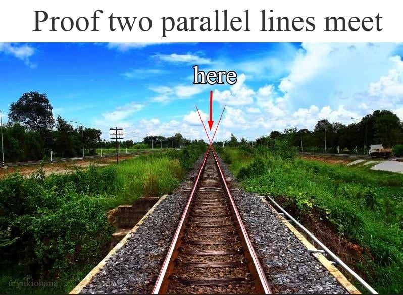 Proof that parallel lines do meet… in hell probably - meme