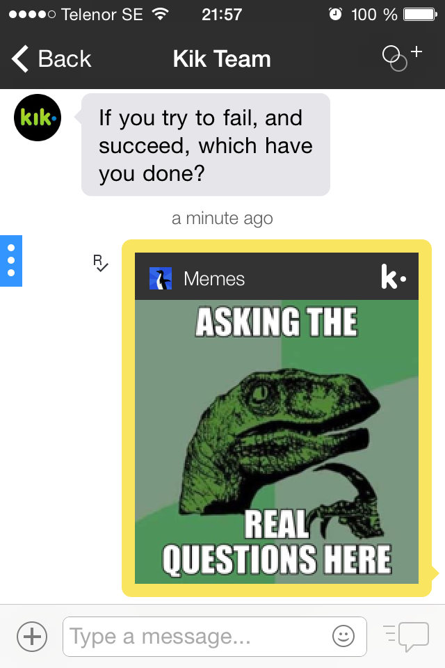 Kik messenger smart guy - meme
