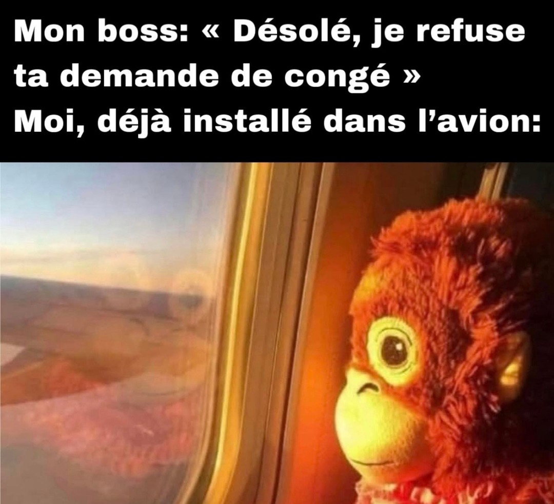 Mon boss : non pour les congés / Moi : déjà au duty free - meme