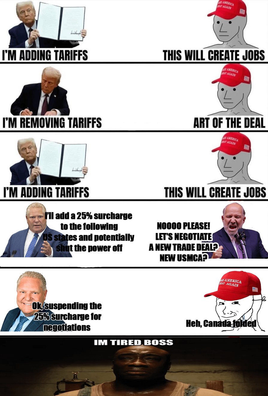 US hikes Canada tariffs meme news