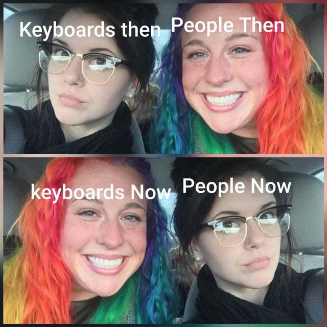 Colorful keyboards - meme