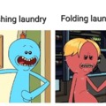 Washing laundry vs Folding laundry