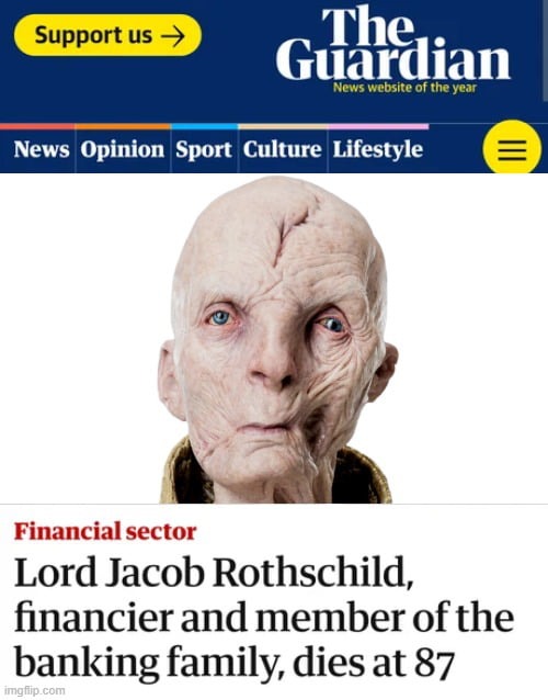 Lord Rothschild is dead - meme