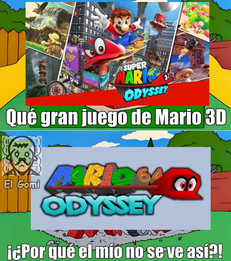 Cuando quieres jugar Mario Odyssey pero tu PC es de gama baja - meme