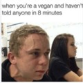 "MUST. TELL. PEOPLE. ABOUT. BEING. VEGAN!!!" XD