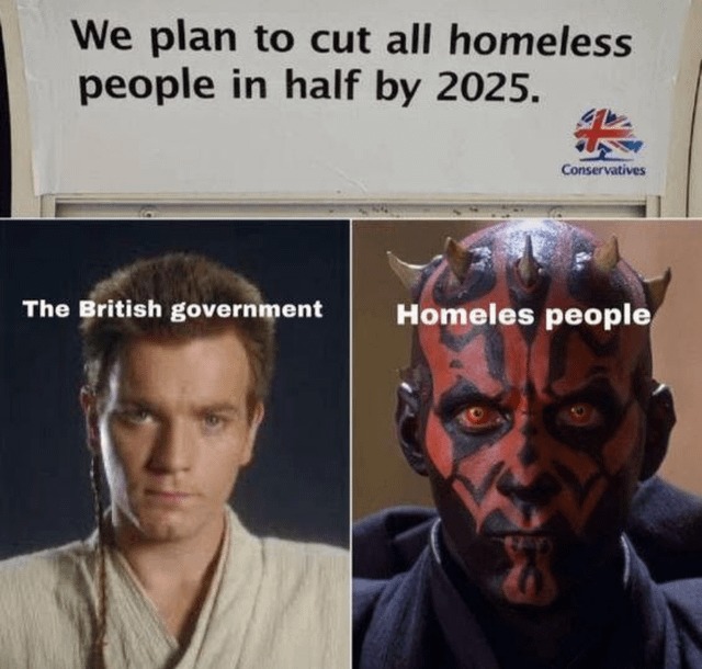 British government and homeless people meme