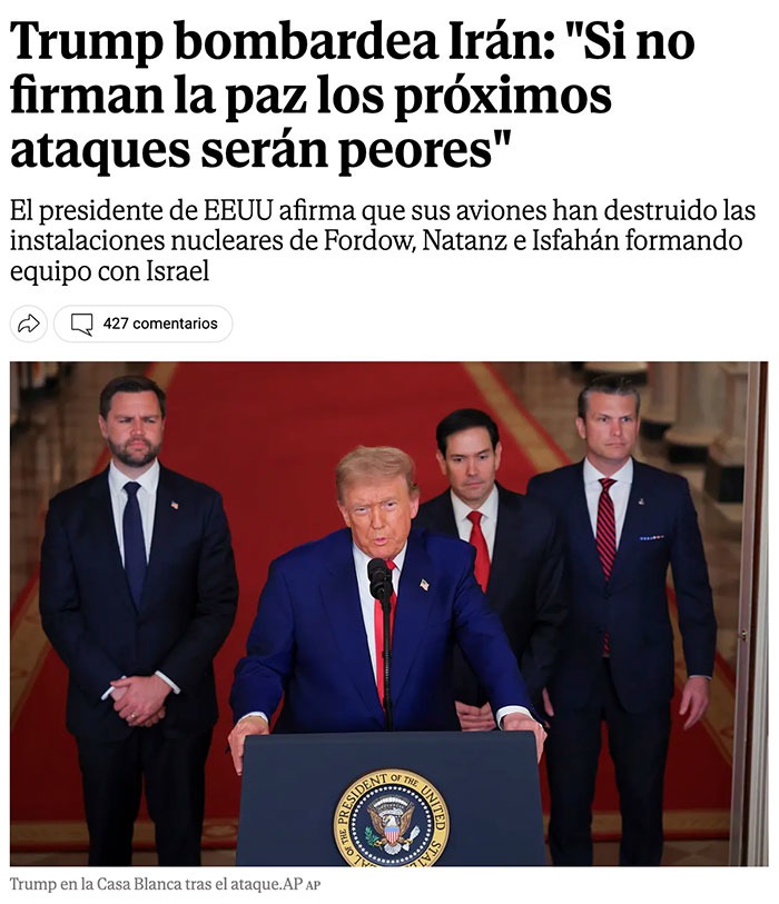trump bombardea irán si no firman la paz y viene lo peor newsdroid - meme
