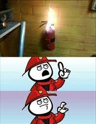 fire extinguisher fire - meme