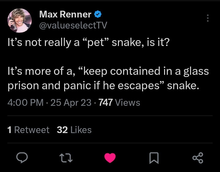 I don't like snakes - meme