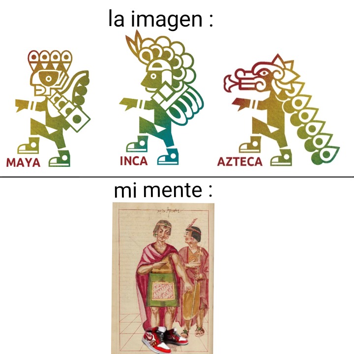 No pude hacer el de quetzalcoalt porque es una serpiente ni de la maya porque tenia los pech0s descubiertos en las representaciones - meme