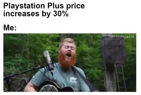 Playstation Plus price increases - meme