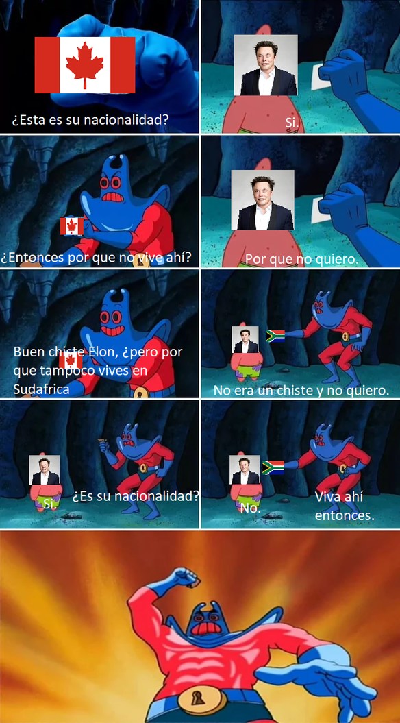 En realidad Musk se mudo a Canada por su madre y las oportunidades y luego a los United por mas oportunidades. - meme