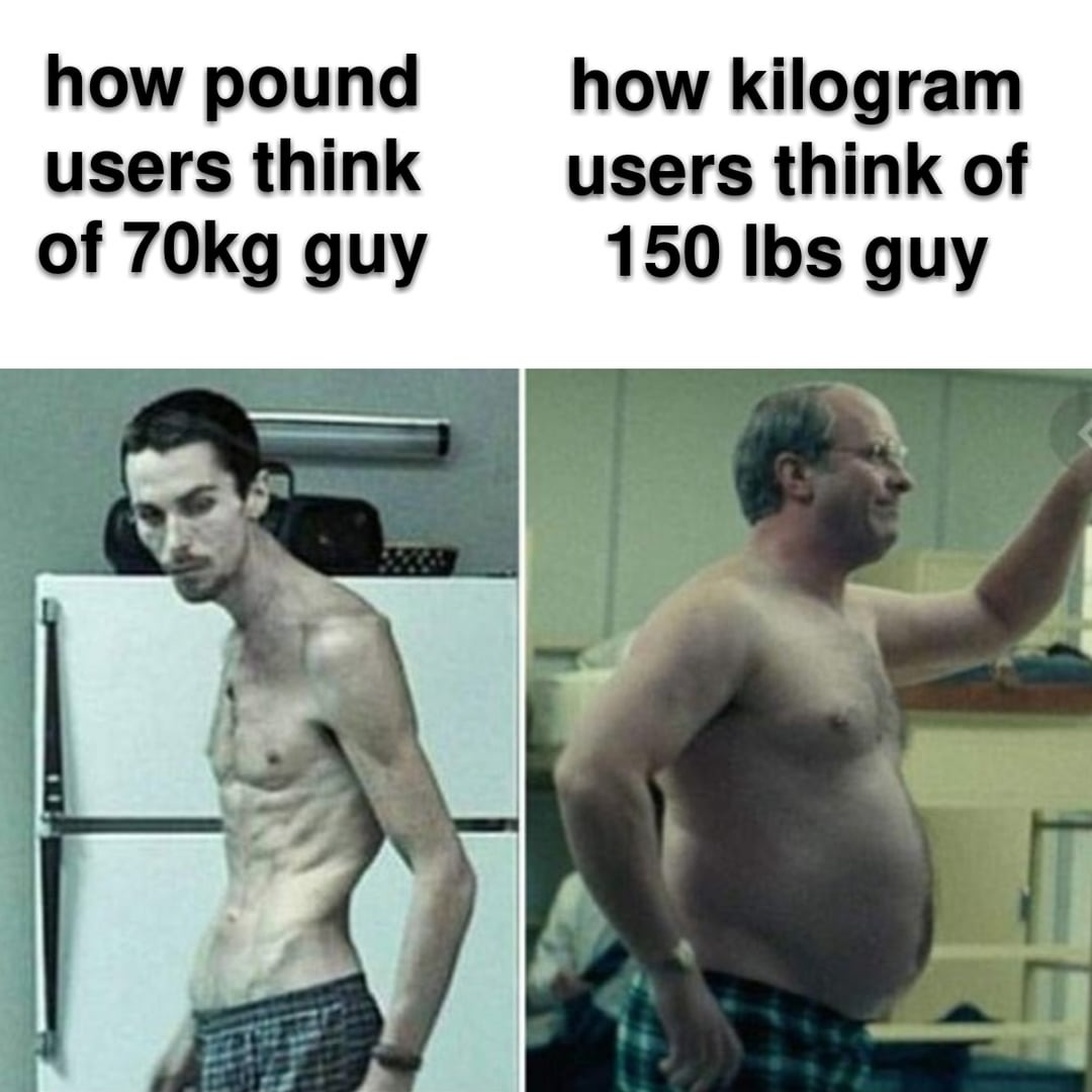 kilogram vs pound - meme