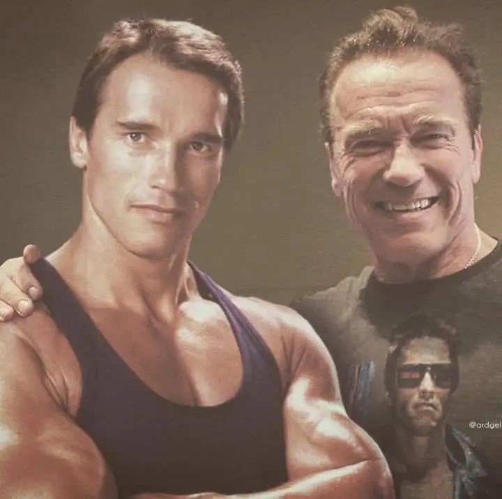 Como no olvidar cuando Arnold conoció a Arnold - meme