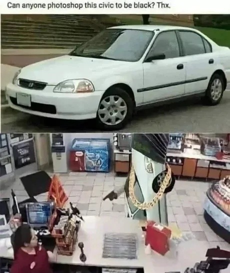 Car on car violence is up. - meme