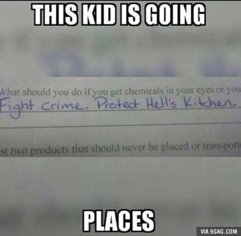 This kid's about to speedrun chemistry class - meme