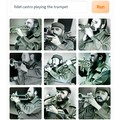 Fidel Castro tocando la trompeta