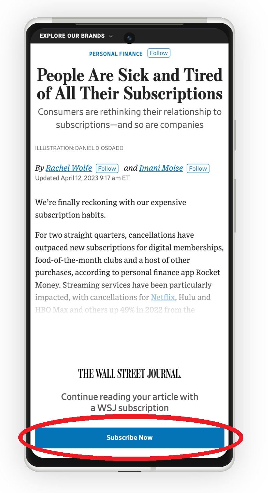 Oh, the irony! Asking for subscription to read an article about how people are sick and tired of subscriptions - meme