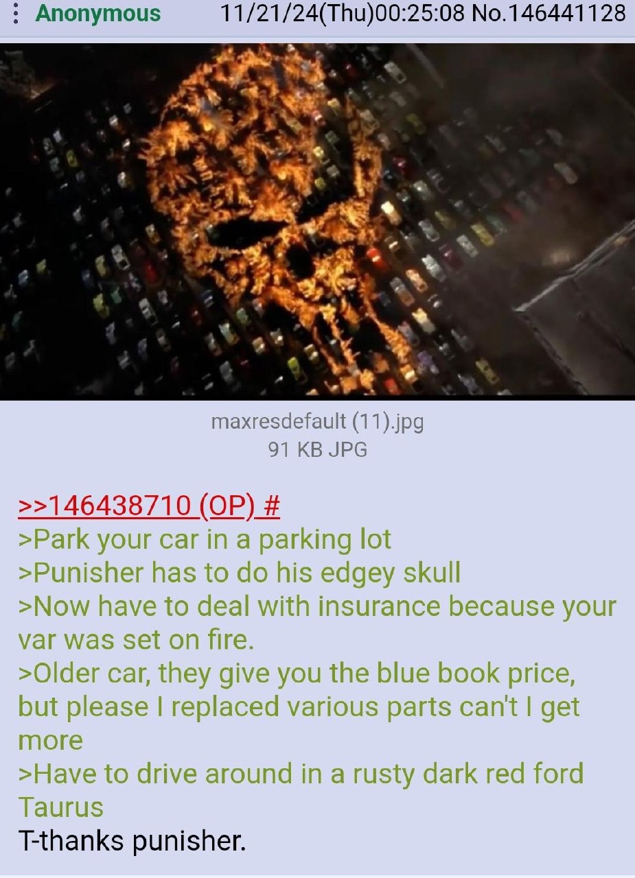 Parked near the Punisher and ended up in insurance hell - meme