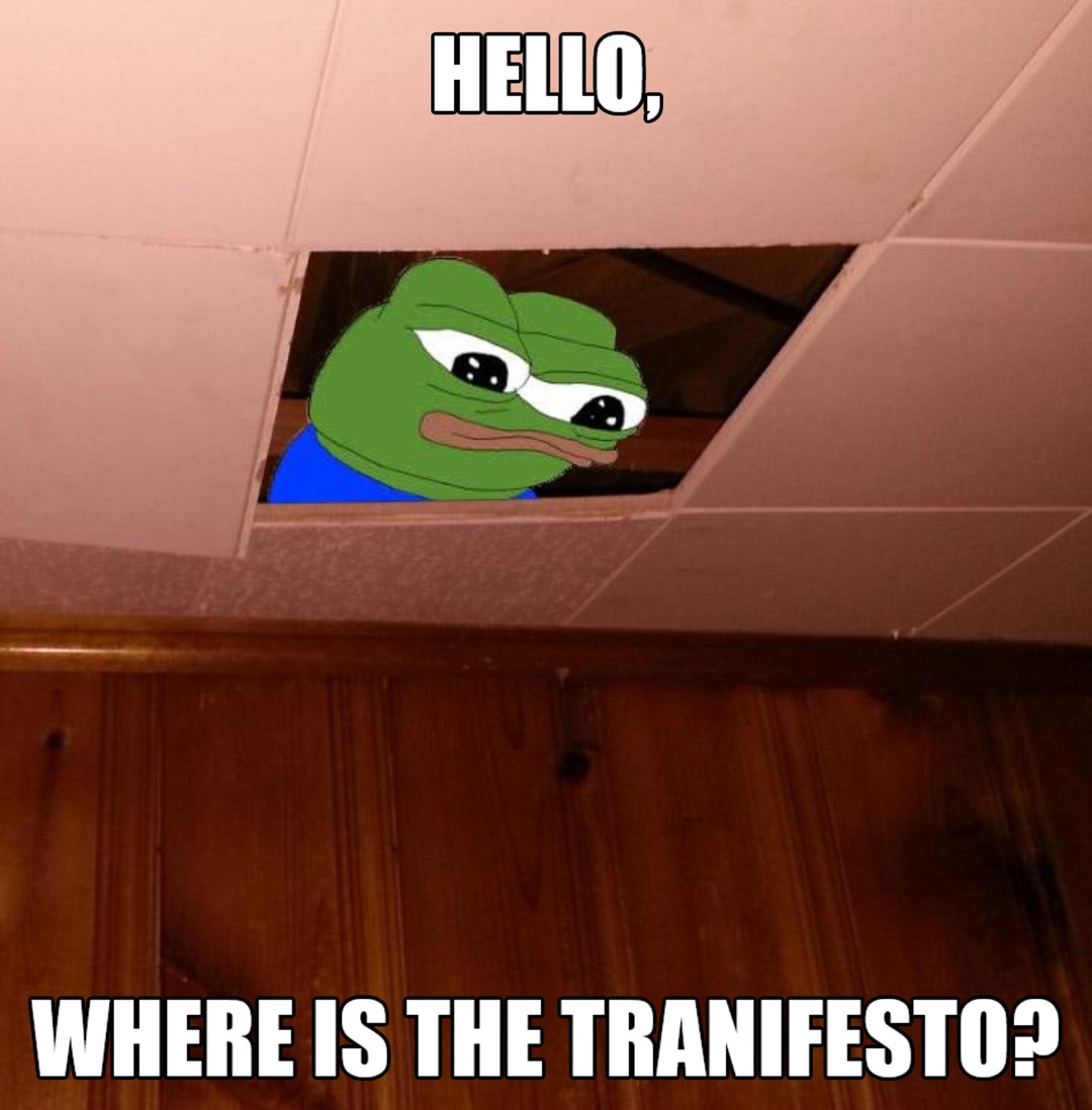 Where trannifesto? - meme