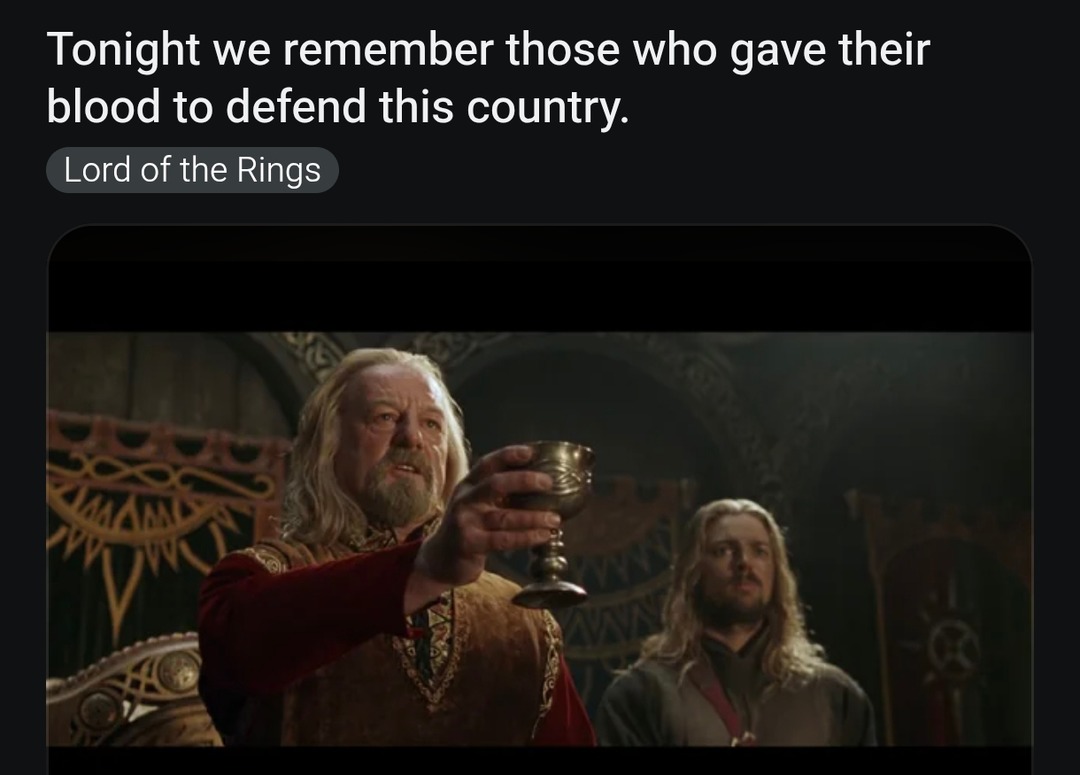 LOTR quotes go hard on Memorial Day - meme