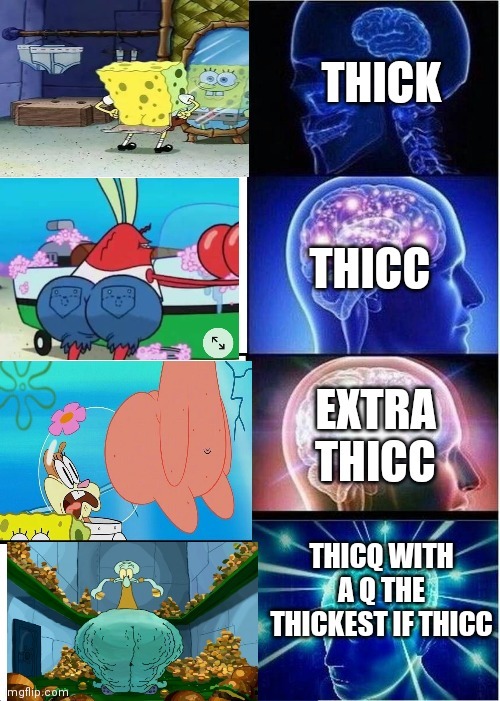 The levels of spongbob thiccness - meme