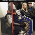 a knight in the subway
