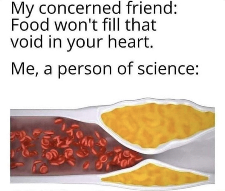 "Your Cholesterol!!!" - meme.