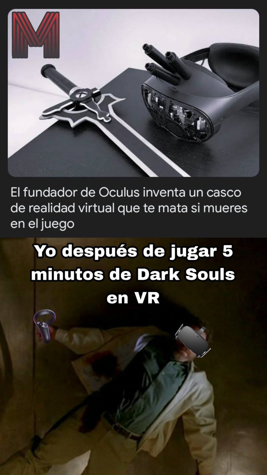 ¿Se puede jugar Dark Souls en VR? - meme