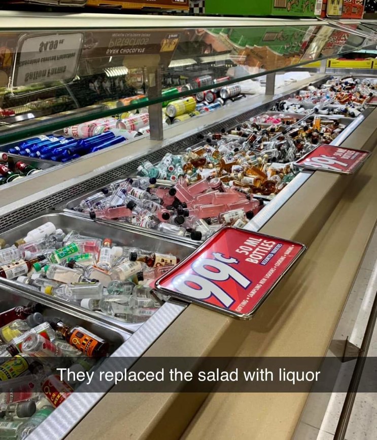 Liquor salad. It's healthy living - meme
