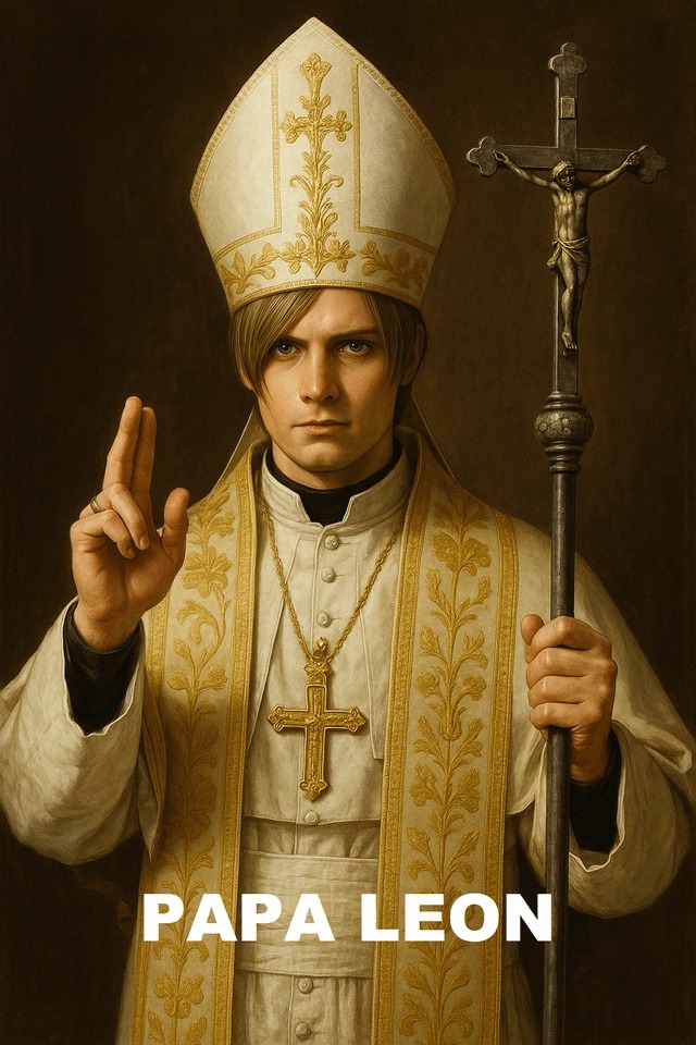 Papa León listo pa repartir bendiciones - meme