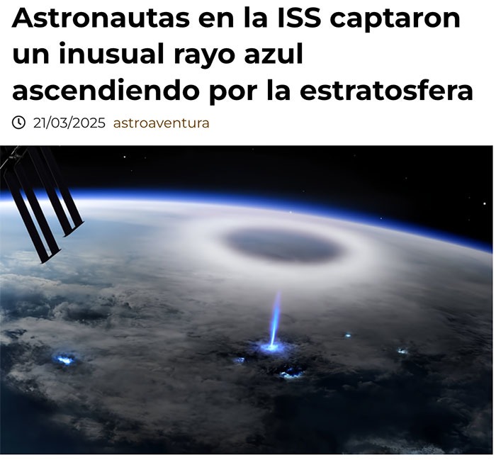 Los de la ISS viendo un rayo azul que parece sacado de anime - meme
