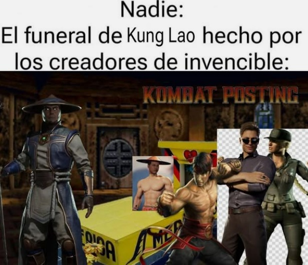 Los guerreros z, digo los guerreros de Earthrealm van al funeral del kung lao - meme