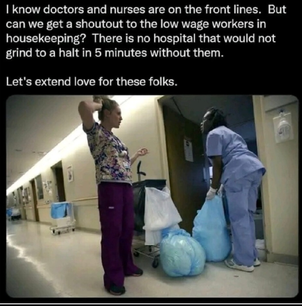 Shoutout to housekeeping – the real MVPs of every hospital - meme