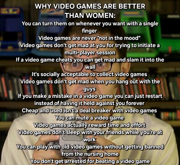 Video games > women - meme