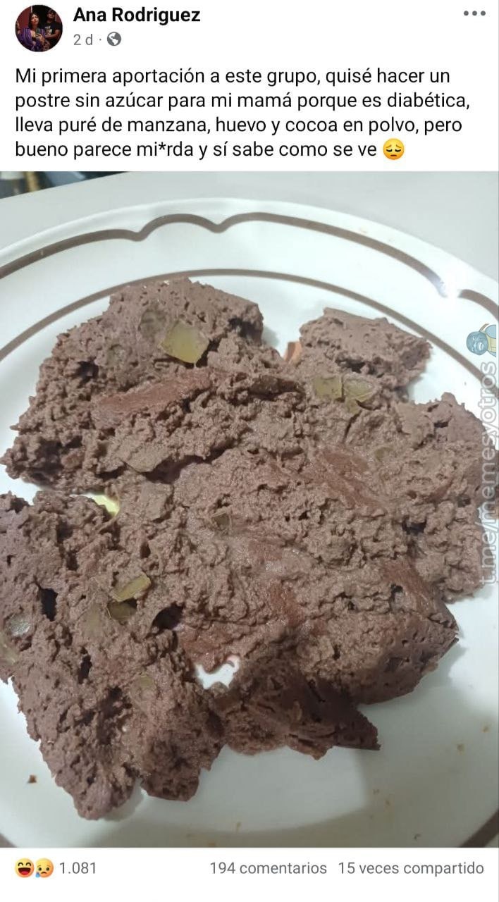 Le quise hacer un postre a mi mamá diabética y terminé invocando a Satán - meme