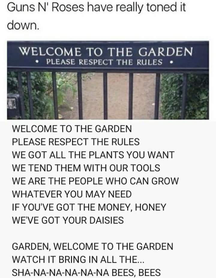 Welcome to the garden - meme