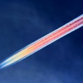 Rainbow contrail from a 737