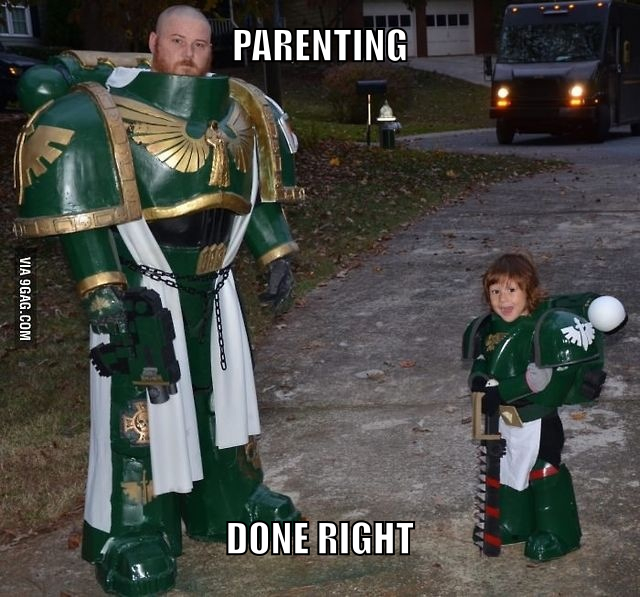 Space marines from the Dark Angels chapter, Warhammer 40000 cosplay. - meme