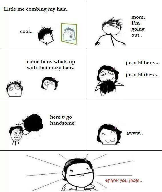 my hairstyle and mom :| - meme