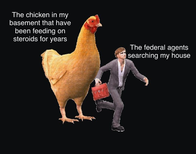 steroid chicken - meme