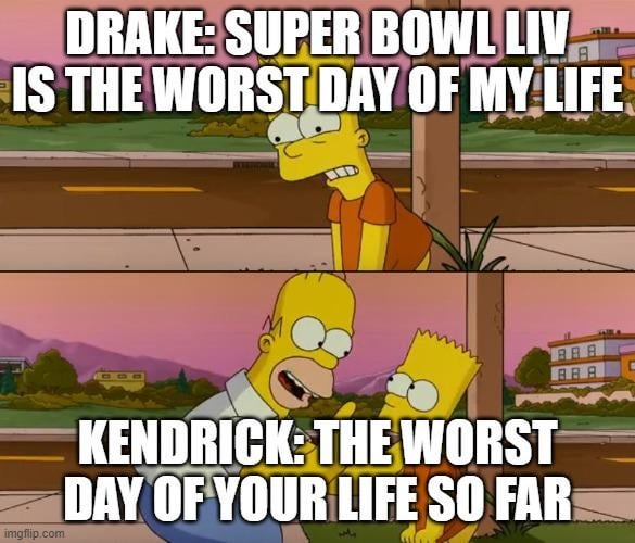 Drake and Kendrick Super bowl meme