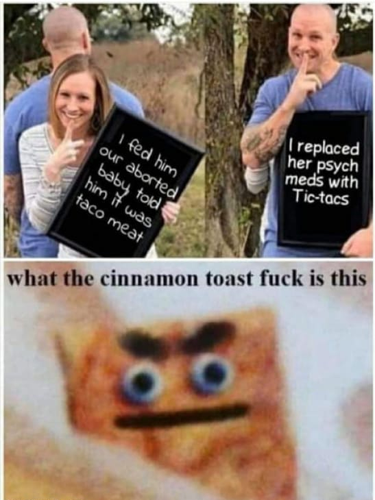 What the cinnamon toast fuck is this - meme