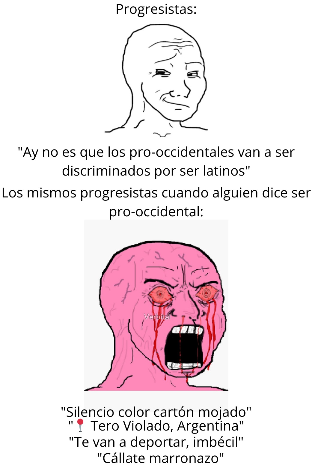 La dualidad del progresista - meme