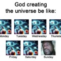 God creating the universe