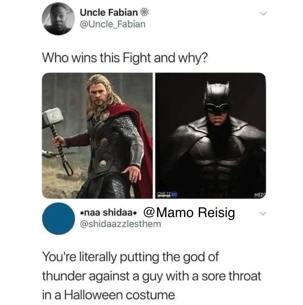 Thor vs Batman - meme